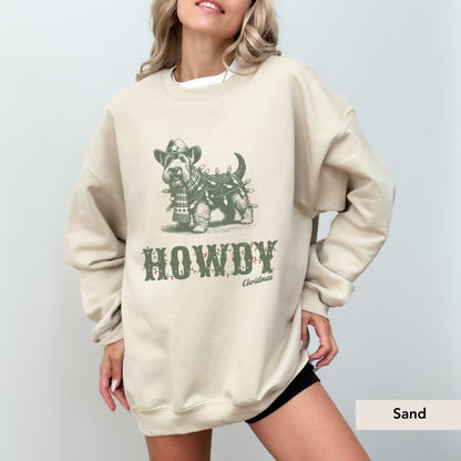 Scottish Terrier Howdy Christmas Sweatshirt