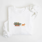Shiba inu red vintage Christmas Tree sweatshirt