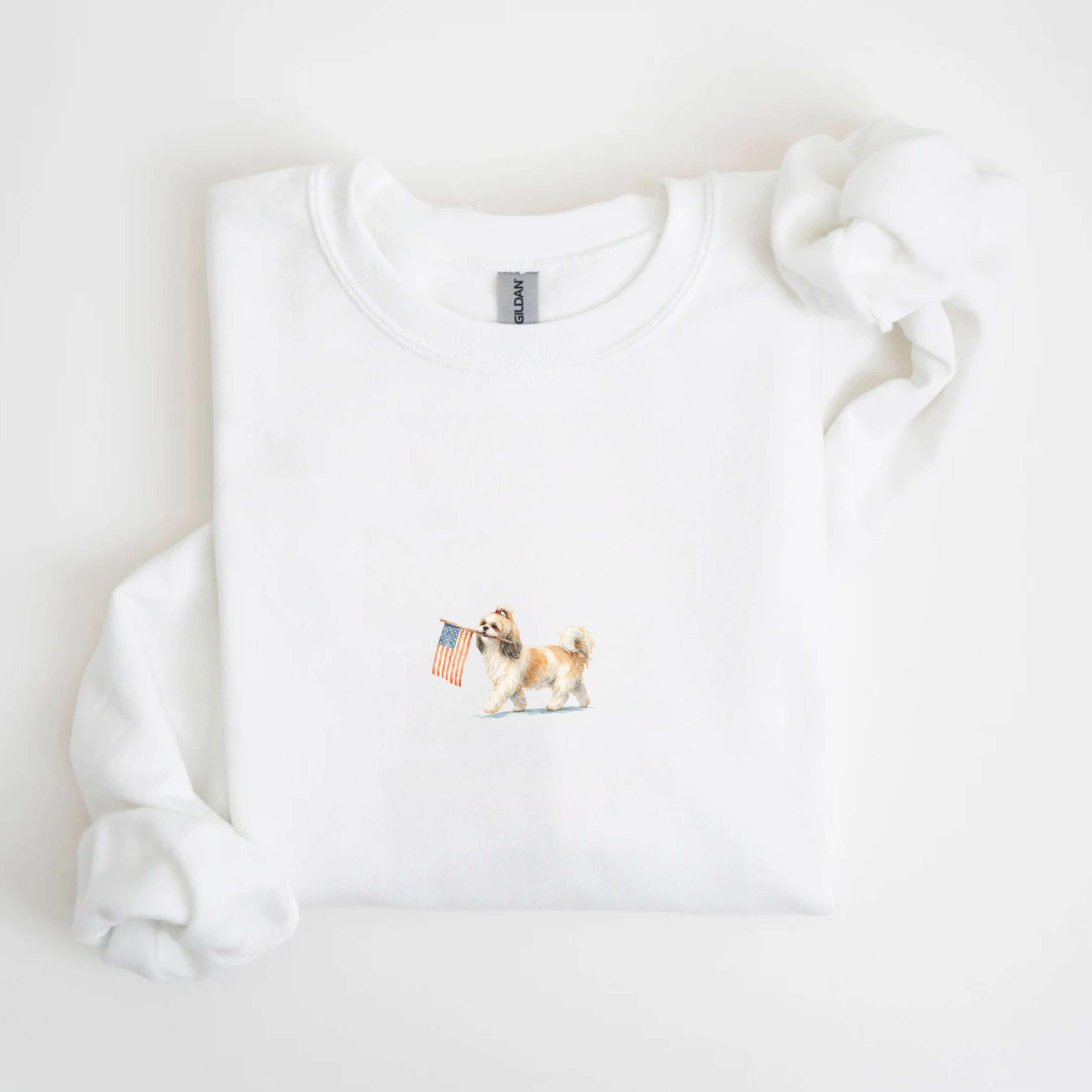 Shih Tzu US Flag Sweatshirt
