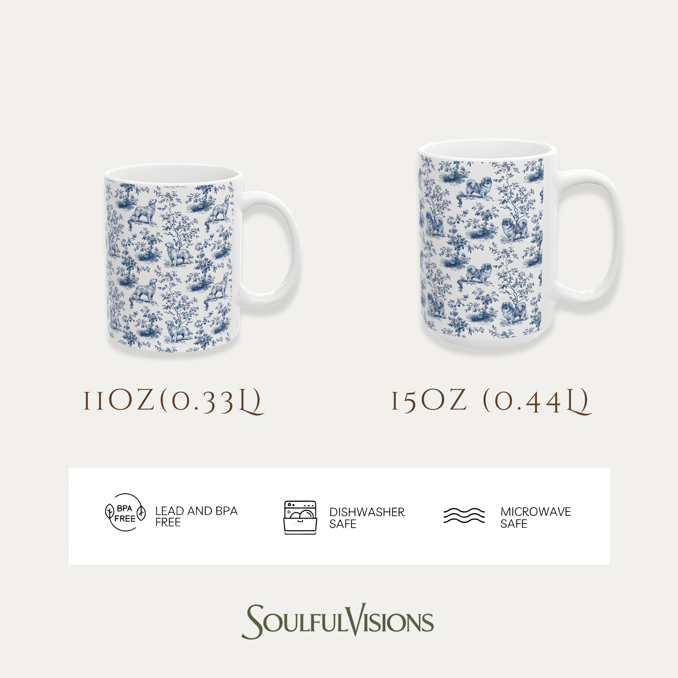 Akita French Blue Toile Mug