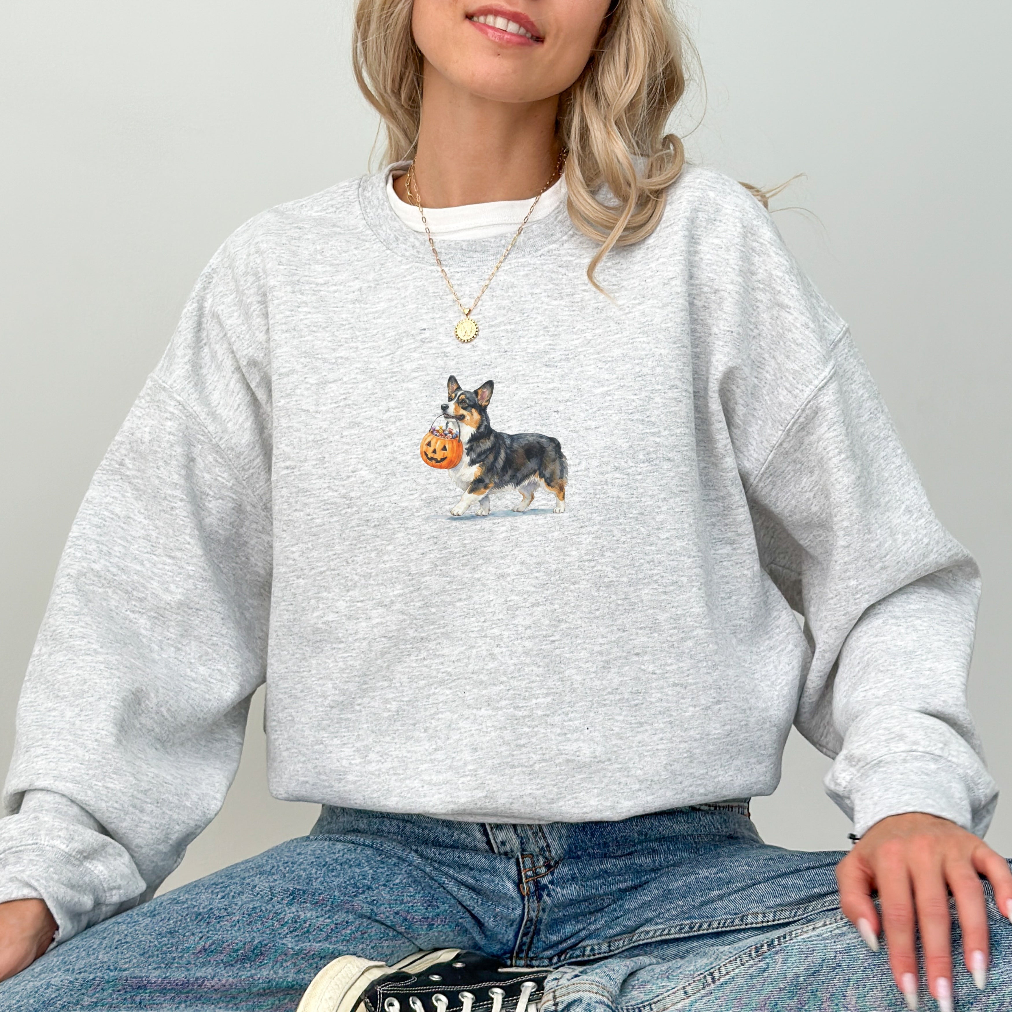 Tri Color Corgi Halloween Sweatshirt