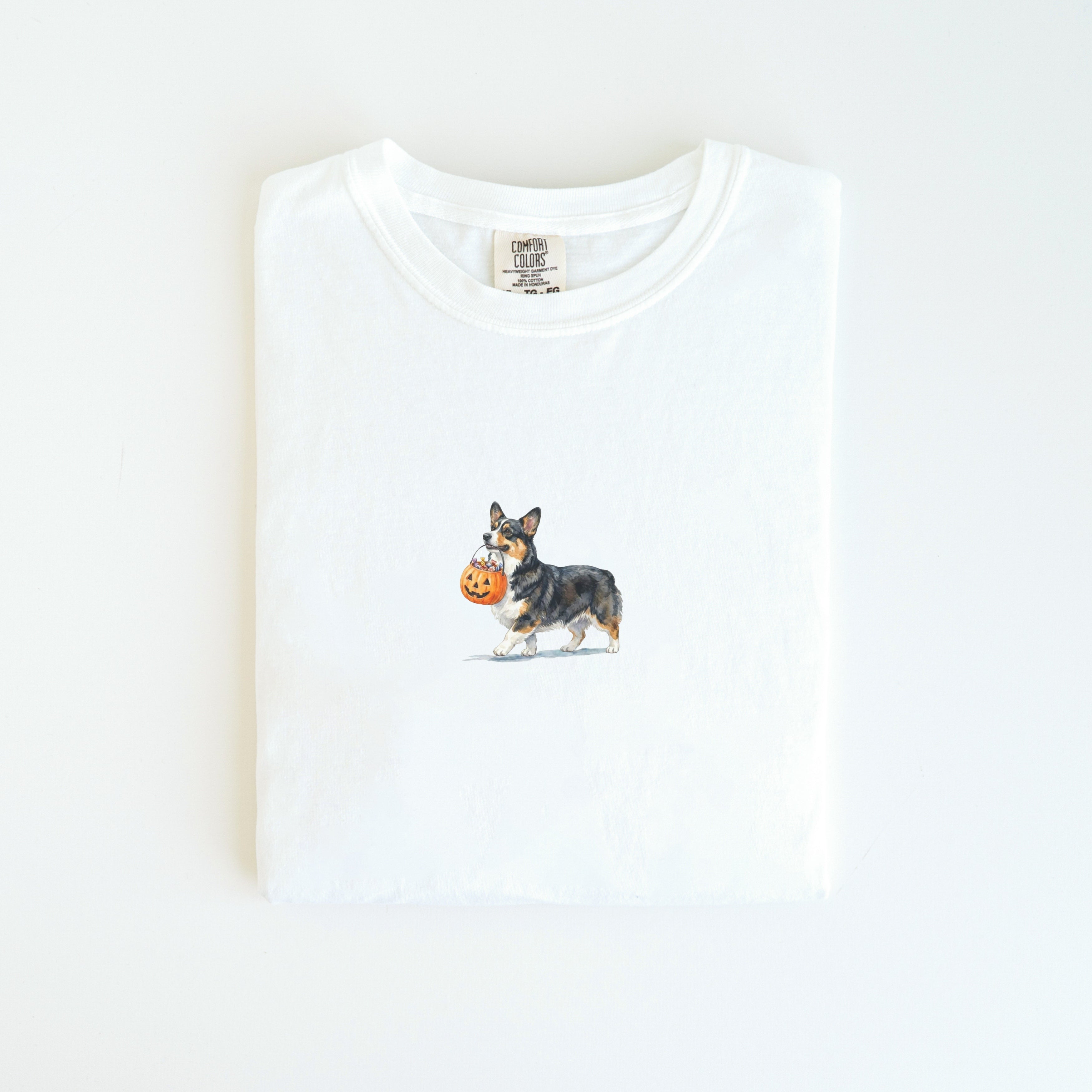 Tri color Corgi Halloween T-shirt