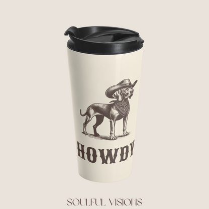 Howdy Vizsla Stainless Steel Travel Mug