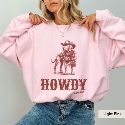 Vizsla Howdy Christmas Sweatshirt
