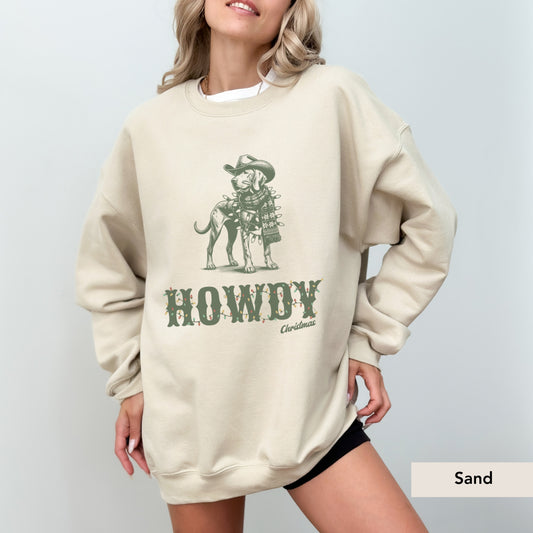 Vizsla Howdy Christmas Sweatshirt