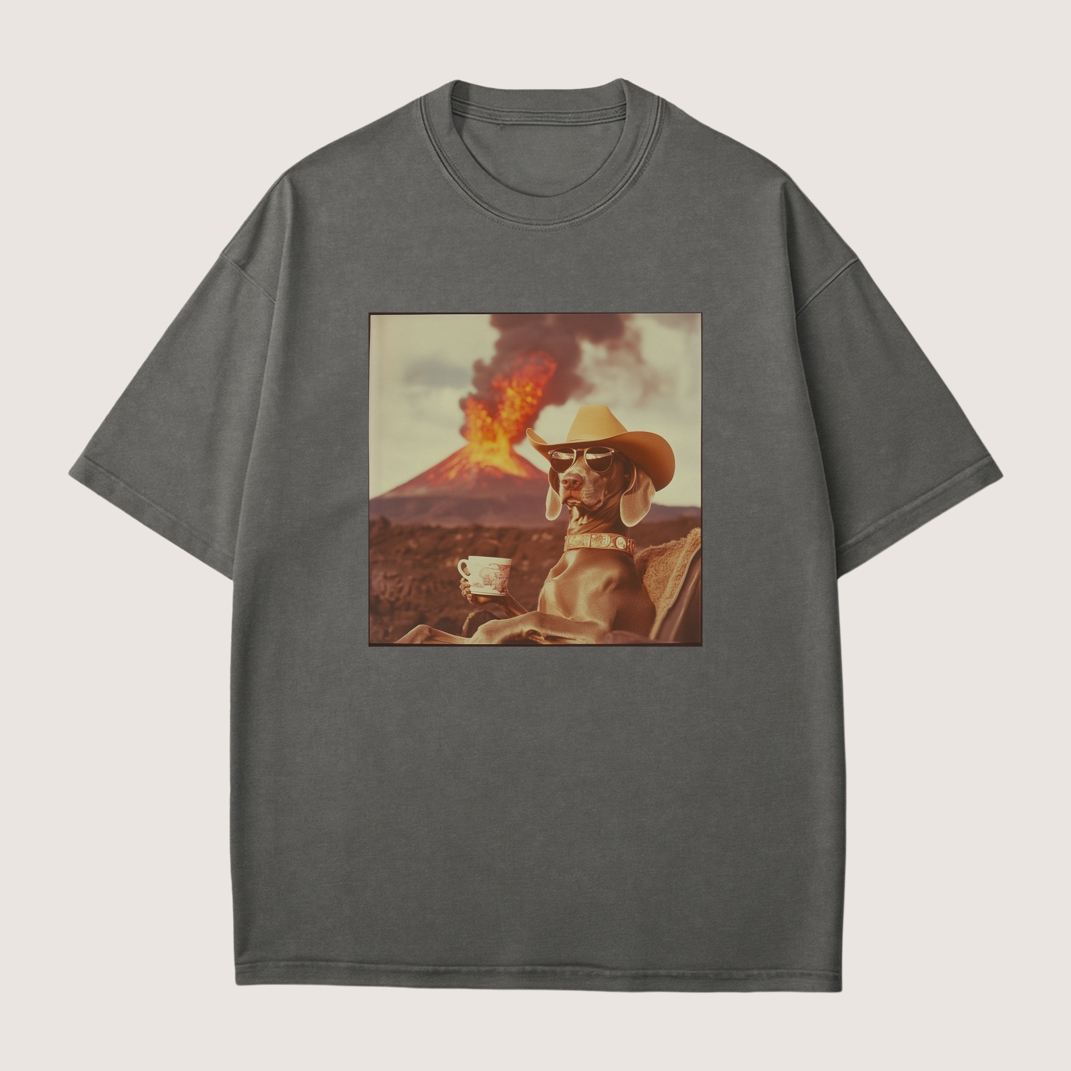 Weimaraner Dog Volcano Shirt