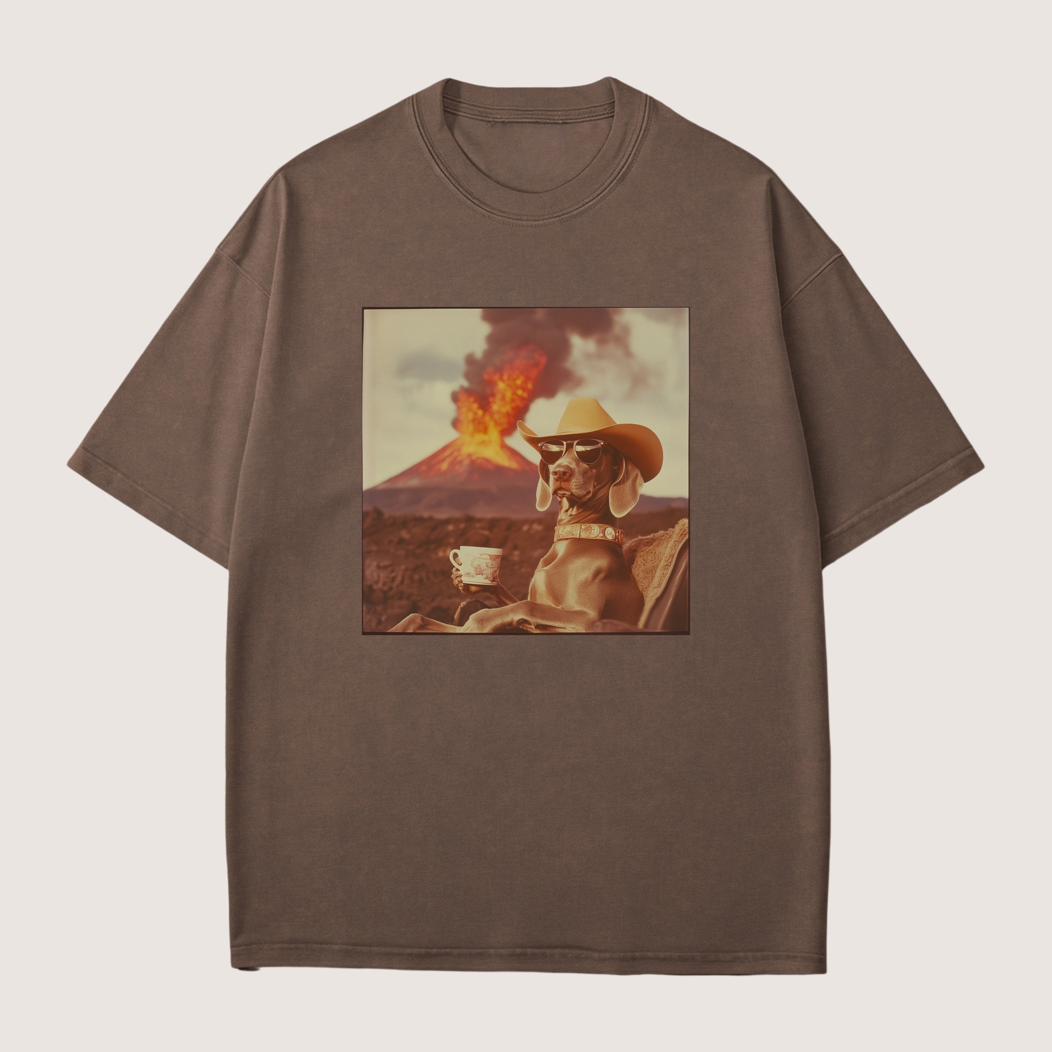 Weimaraner Dog Volcano Shirt