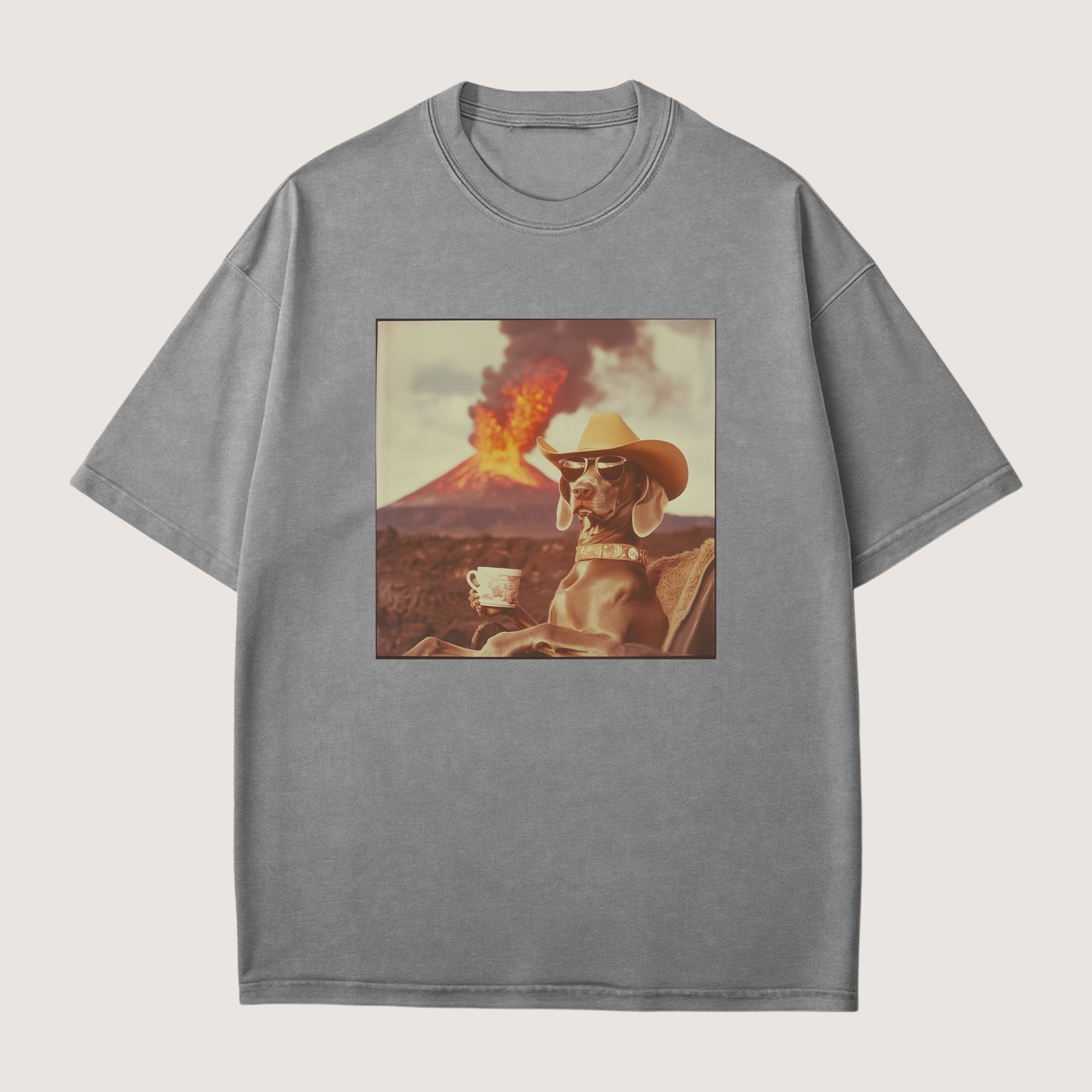 Weimaraner Dog Volcano Shirt