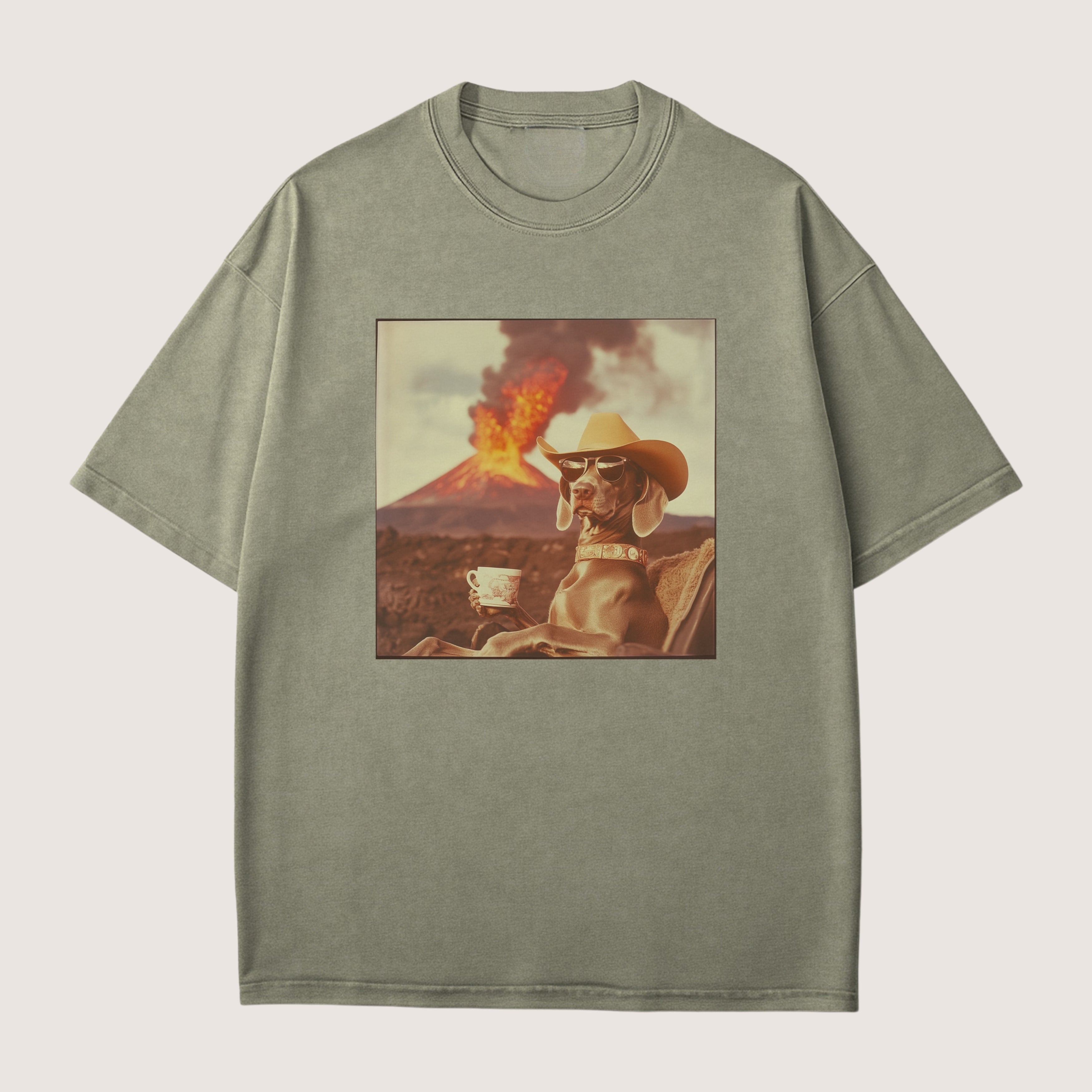 Weimaraner Dog Volcano Shirt