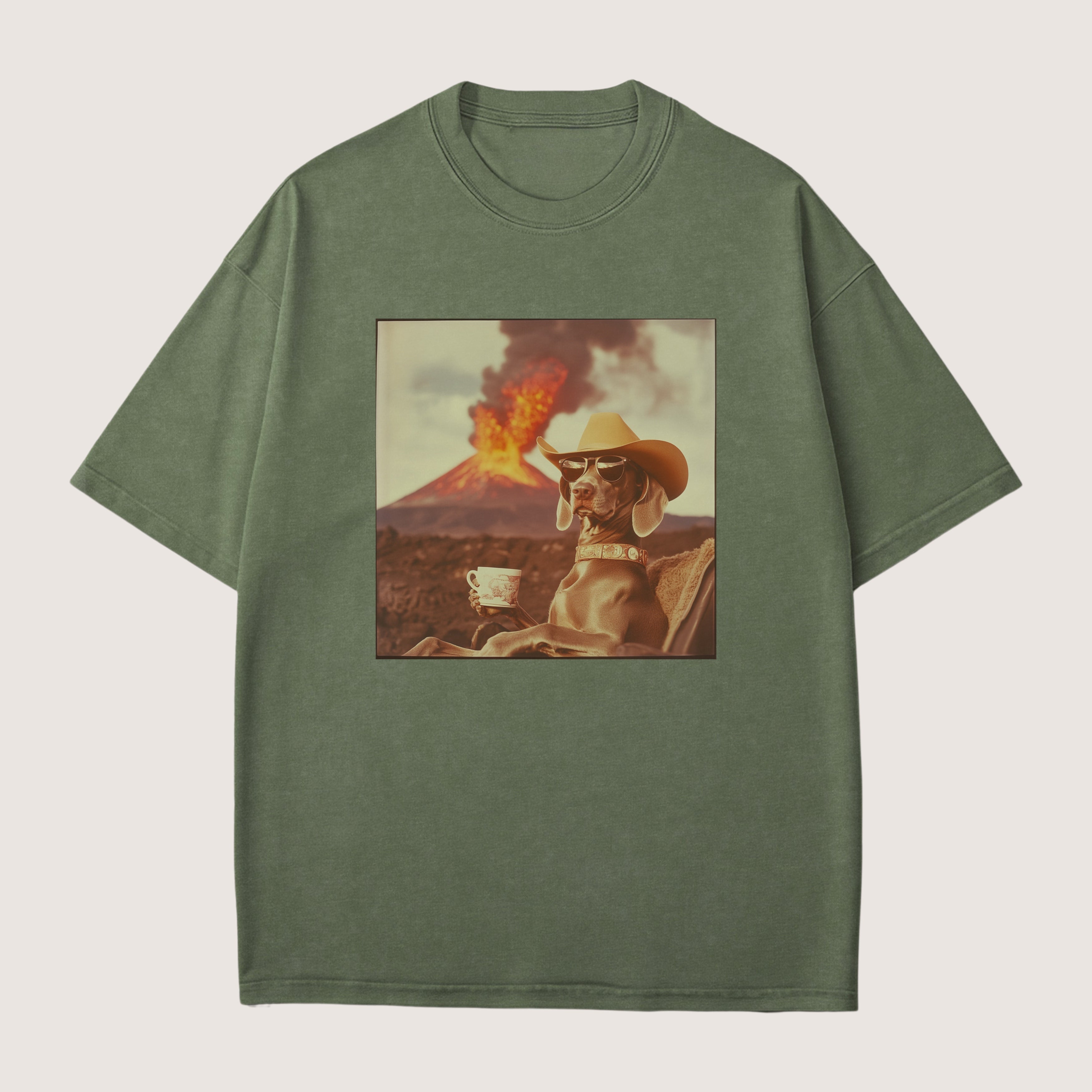 Weimaraner Dog Volcano Shirt