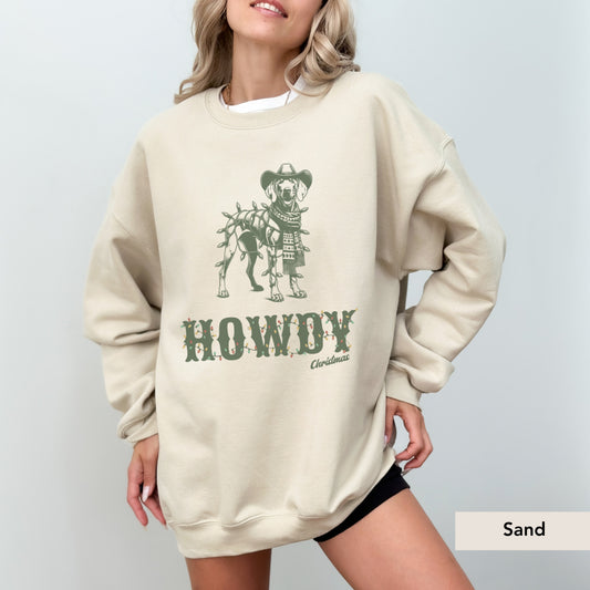 Weimaraner Howdy Christmas Sweatshirt
