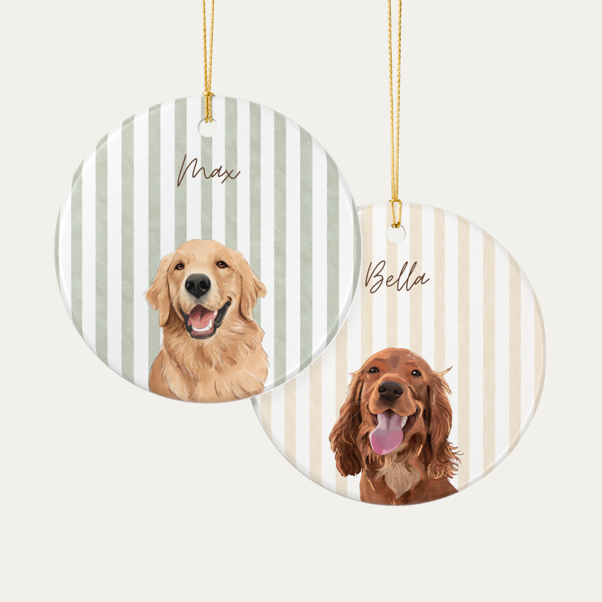 Custom Watercolor Dog Ornament