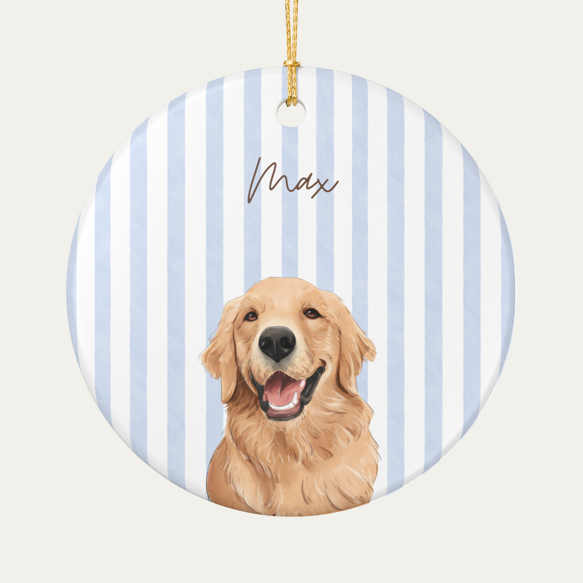 Custom Watercolor Dog Ornament