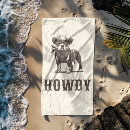 Howdy American Bully Beach Towel