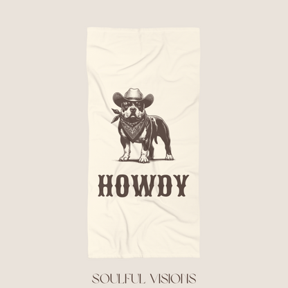 Howdy American Bully Beach Towel