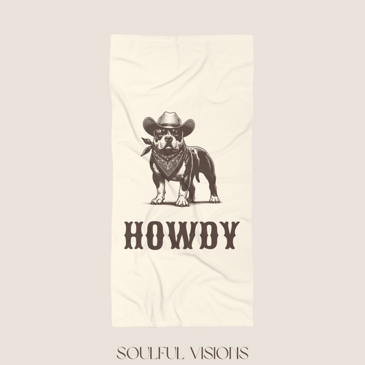 Howdy American Bully Beach Towel