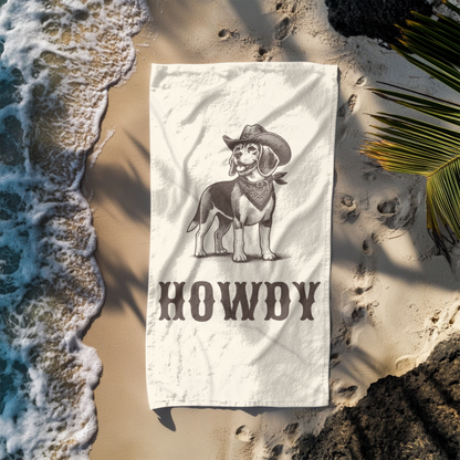 Howdy Beagle Beach Towel