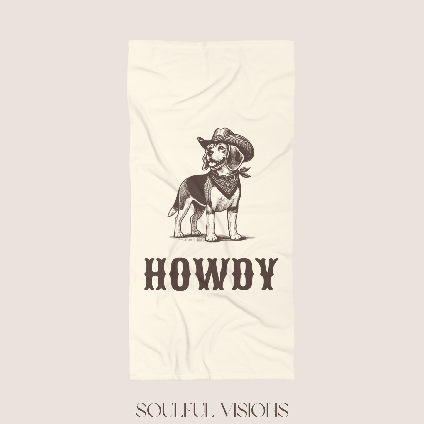 Howdy Beagle Beach Towel