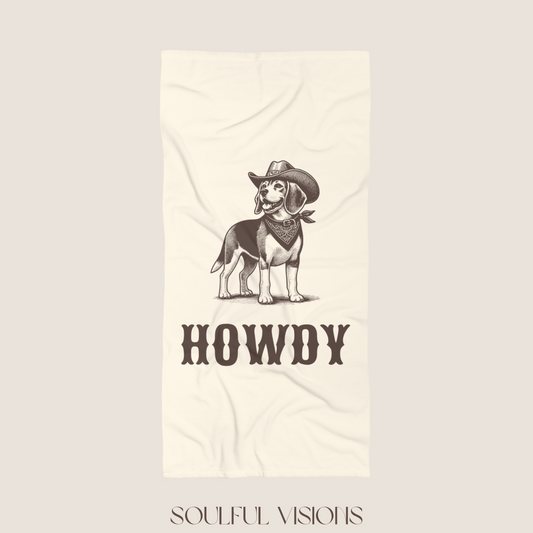 Howdy Beagle Beach Towel
