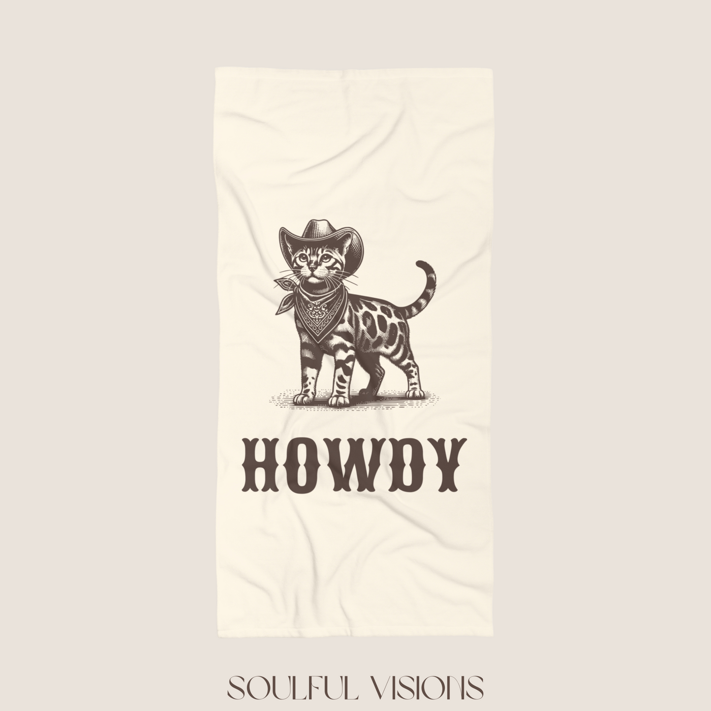Howdy Bengal Cat Beach Towel