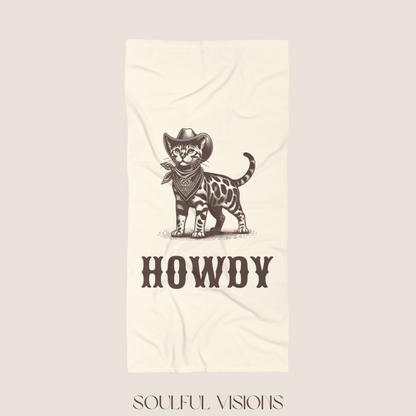 Howdy Bengal Cat Beach Towel