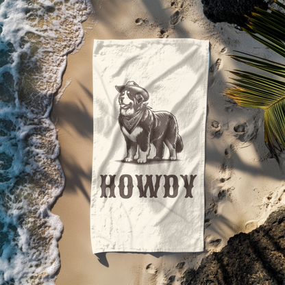 Howdy Bernese Mountain Beach Towel