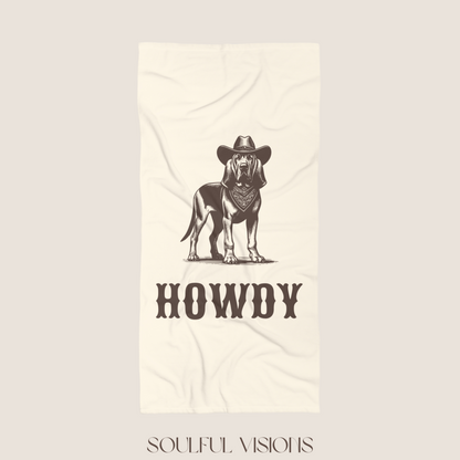 Howdy Bloodhound Beach Towel