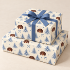 Blue Noël Personalized Dog Wrapping Paper