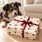 Christmas Bows Personalized Dog Wrapping Paper