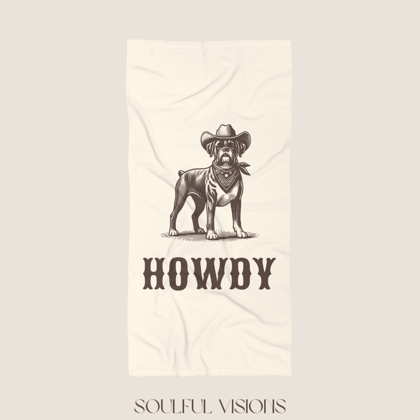 Howdy Boxer Beach Towel