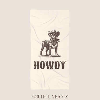Howdy Boxer Beach Towel
