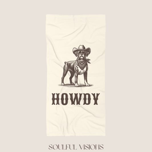 Howdy Boxer Beach Towel
