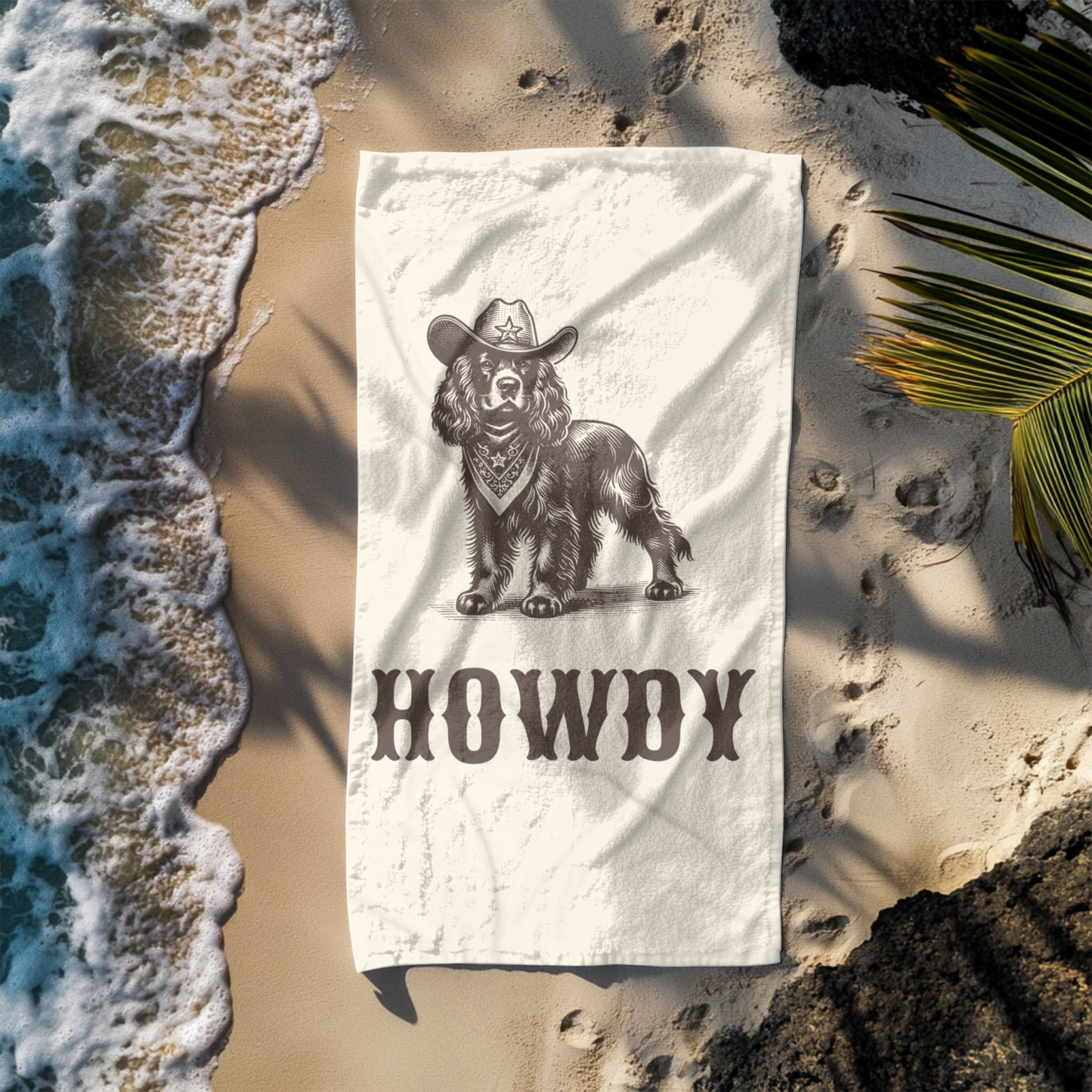 Howdy Boykin Spaniel Beach Towel