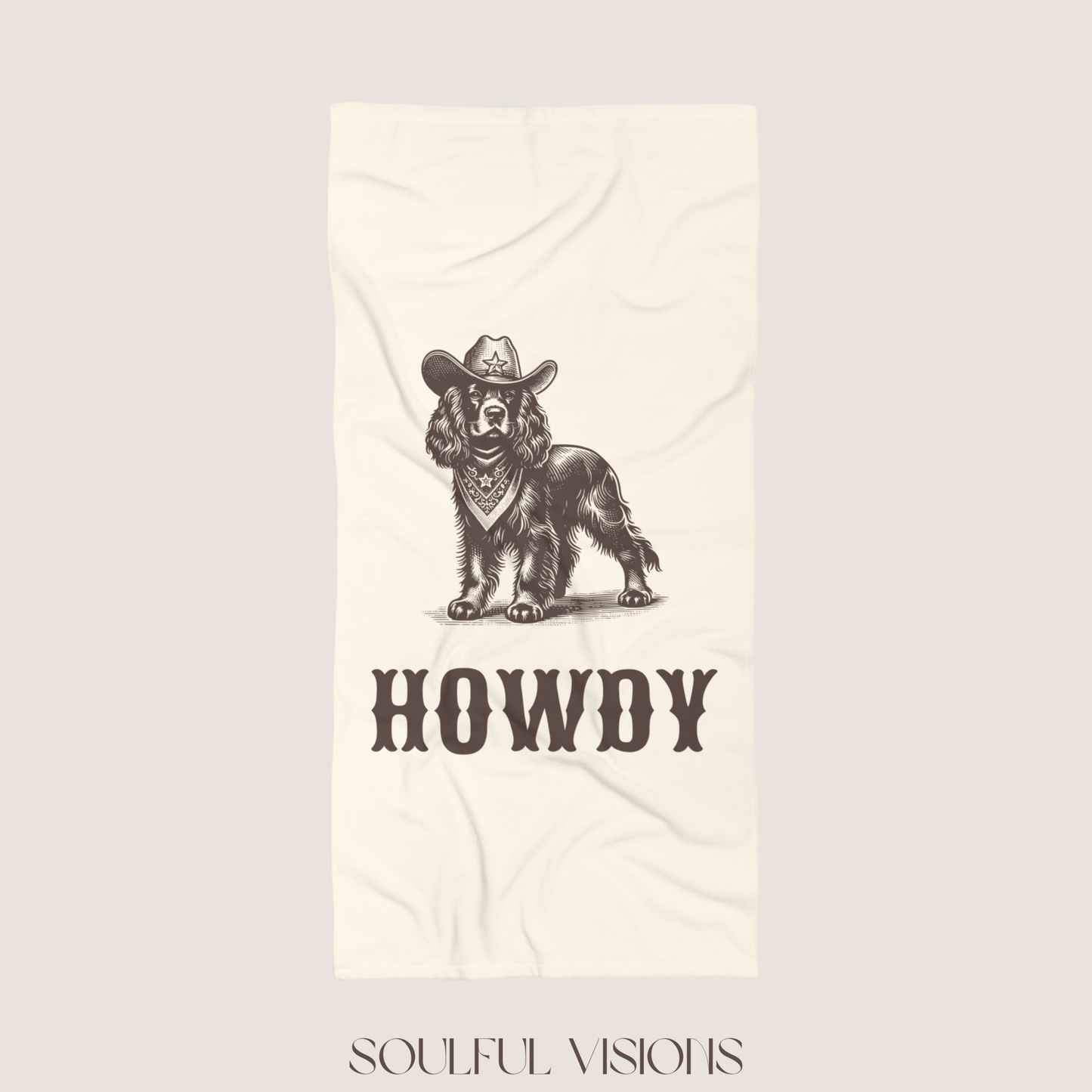 Howdy Boykin Spaniel Beach Towel
