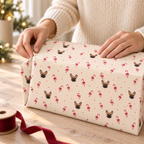 Candy Cane Personalized Dog Wrapping Paper