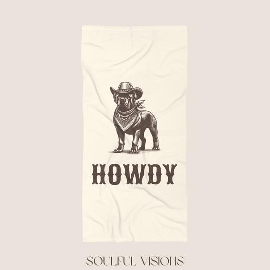 Howdy Cane Corso Beach Towel
