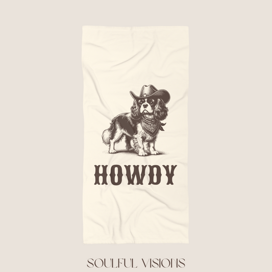 Howdy English Springer Spaniel Beach Towel