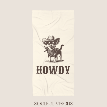 Howdy Chihuahua Beach Towel