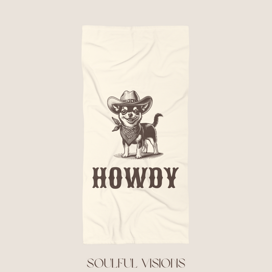 Howdy Chihuahua Beach Towel