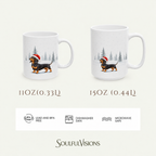 Custom German Shepherd Black  Christmas Santa Hat Mug