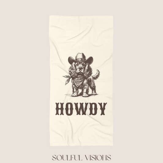 Howdy Cocker Spaniel Beach Towel