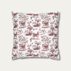 Husky Burgundy French Toile Pillow