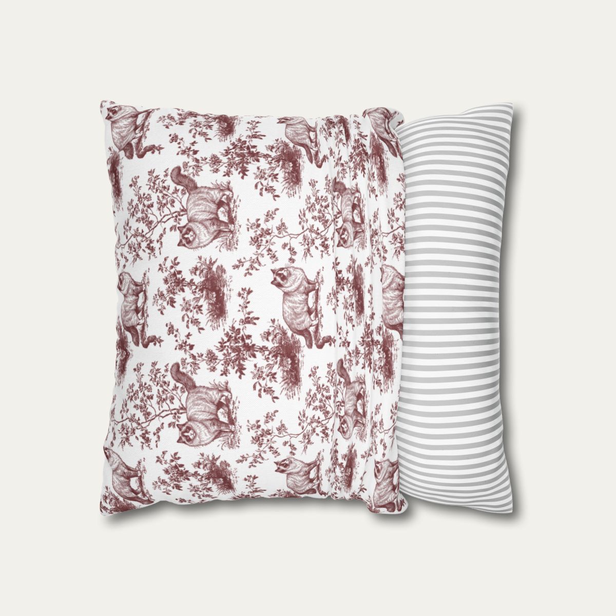 Ragdoll Cat Burgundy French Toile Pillow