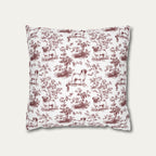 Pug Burgundy French Toile Pillow