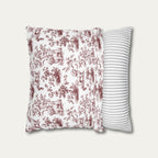 Maltese Burgundy French Toile Pillow