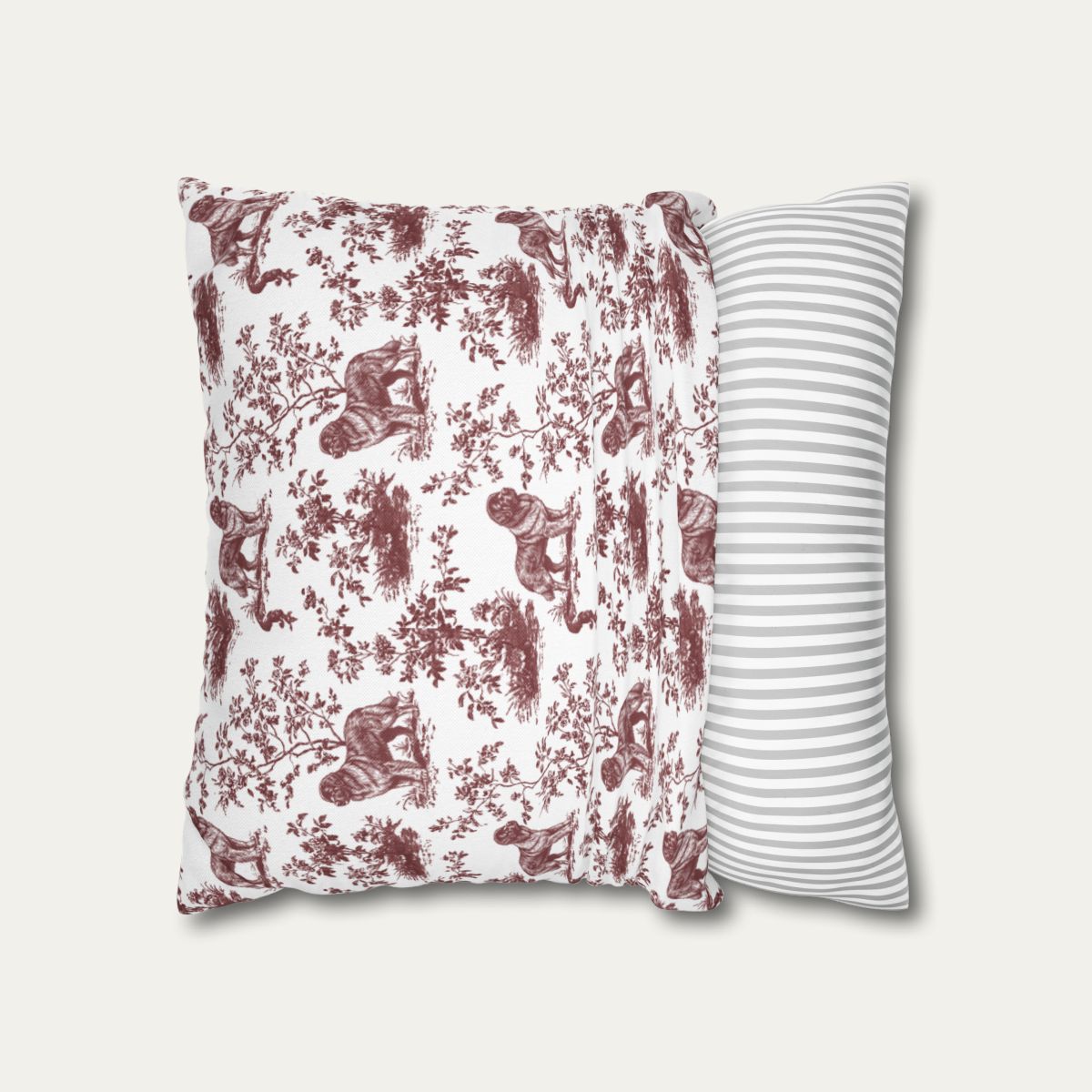 Newfoundland Burgundy French Toile Pillow