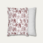 Pekingese Burgundy French Toile Pillow