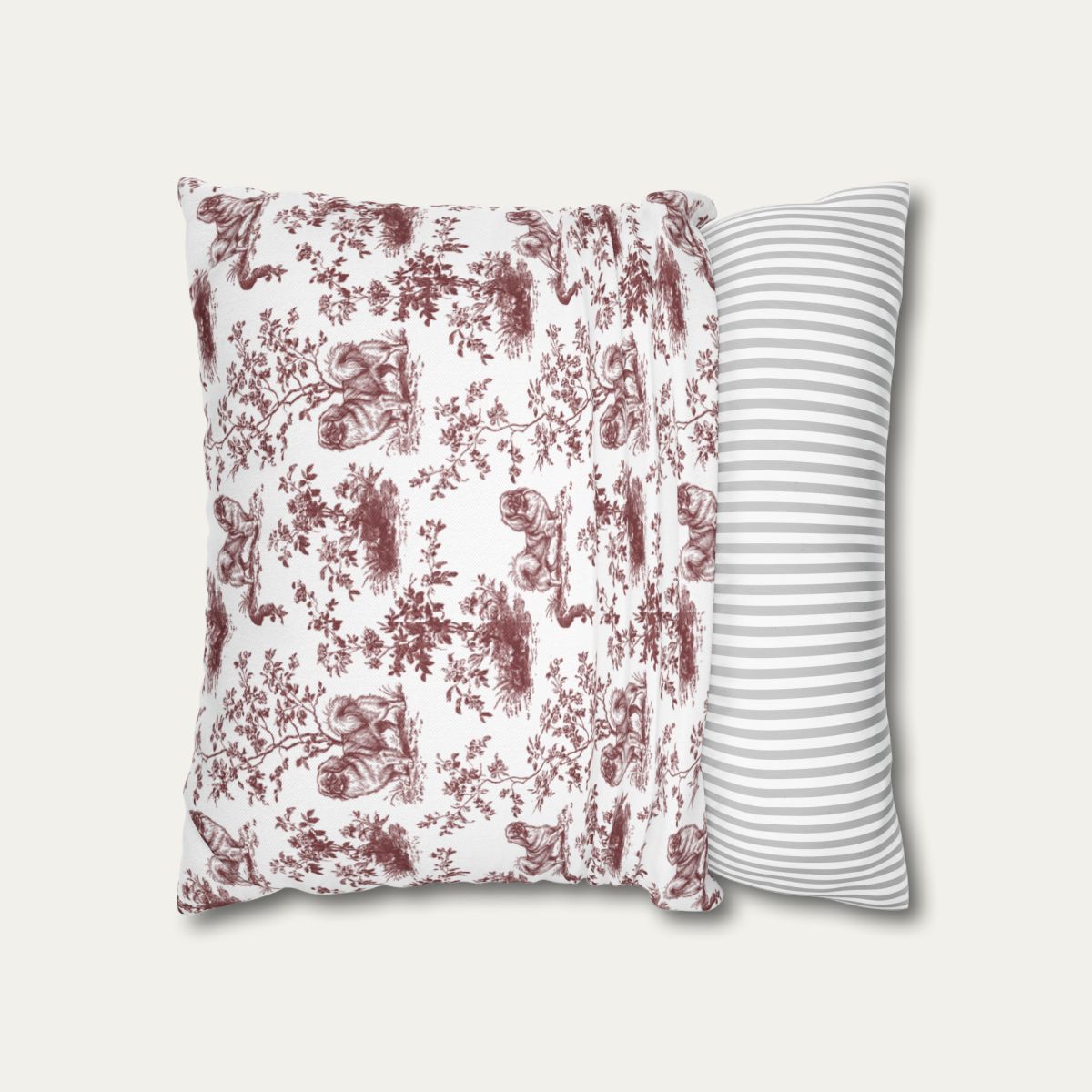 Pekingese Burgundy French Toile Pillow