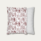 Pug Burgundy French Toile Pillow