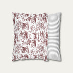 Husky Burgundy French Toile Pillow